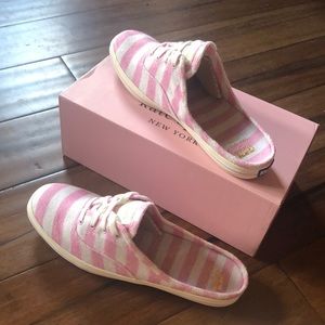 NEW Kate Spade NY Keds Pink Moxie Stripe Shoes 10